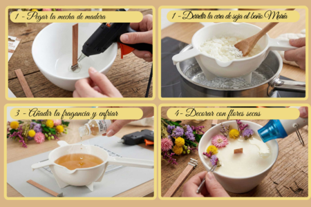étapes tuto bougie - Actividades manuales para hacer sus velas y jabones – 10doigts.fr