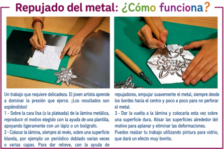 Metal a repujar paso a paso - Metal a repujar – 10doigts.fr