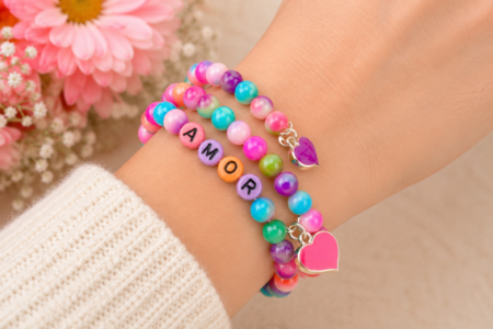 pulsera de perlas arcoíris - Manualidades día de la madre – 10doigts.fr