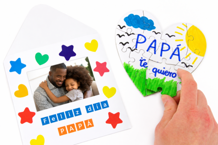 Rompecabezas corazón en cartón blanco + sobres - 6 tarjetas - Puzles para colorear – 10doigts.fr