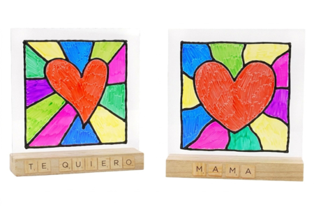 vidrio de corazón día de las madres idea regalo niños - Manualidades día de la madre – 10doigts.fr