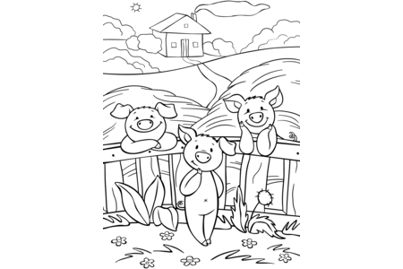Printable coloring pages: Farm animals12 – 10 Doigts