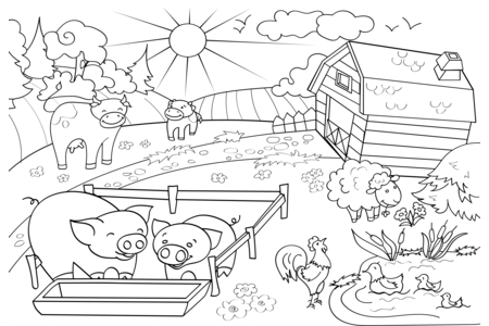 Dibujos para imprimir : Animales-granja6 – 10 Doigts
