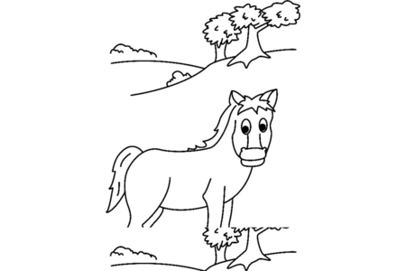Printable coloring pages: Horse 06 – 10 Doigts