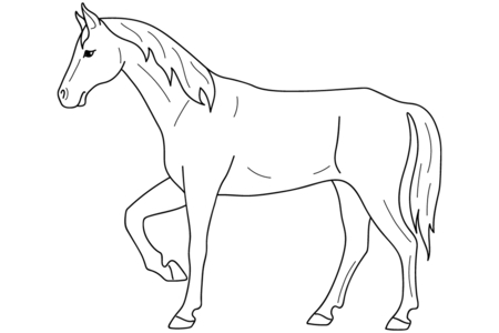 Dibujos para imprimir : Caballo 08 – 10 Doigts