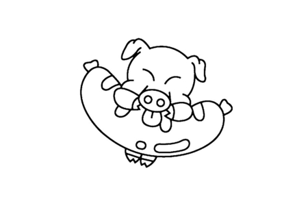 Printable coloring pages: Pig 02 – 10 Doigts