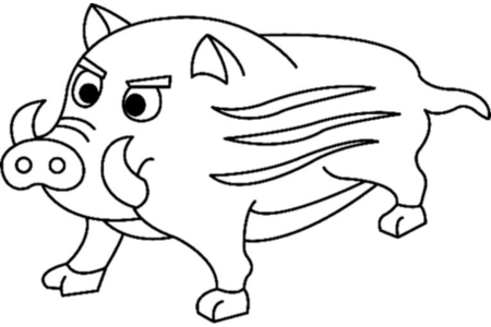 Dibujos para imprimir : Cerdo 04 – 10 Doigts