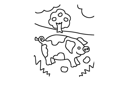Dibujos para imprimir : Cerdo 07 – 10 Doigts