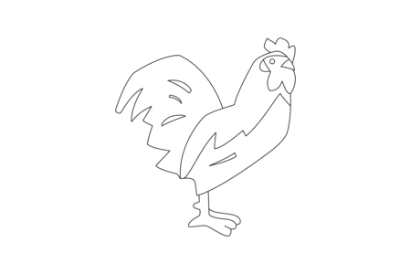 Dibujos para imprimir : Gallo 02 – 10 Doigts