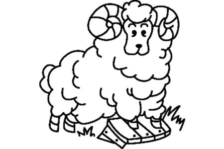Printable coloring pages: Sheep 04 – 10 Doigts