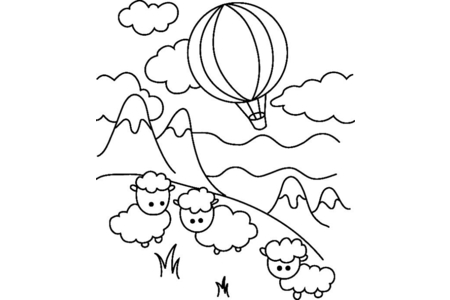 Dibujos para imprimir : Oveja 05 – 10 Doigts