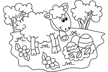Dibujos para imprimir : Oveja 06 – 10 Doigts