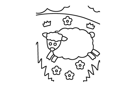 Dibujos para imprimir : Oveja 07 – 10 Doigts