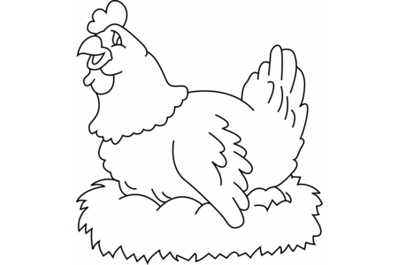 Dibujos para imprimir : Gallina 01 – 10 Doigts