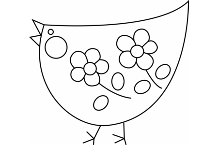 Printable coloring pages: Hen 02 – 10 Doigts