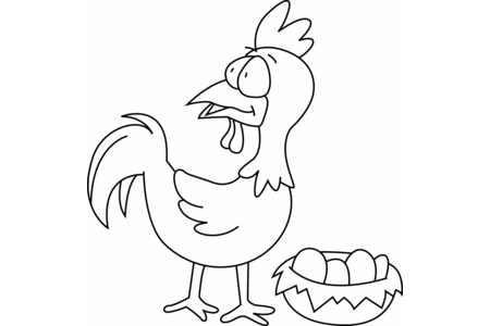 Printable coloring pages: Hen 04 – 10 Doigts