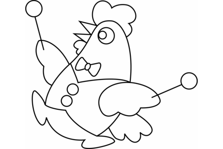 Dibujos para imprimir : Gallina 05 – 10 Doigts