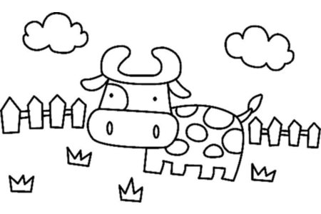 Dibujos para imprimir : Vaca 01 – 10 Doigts