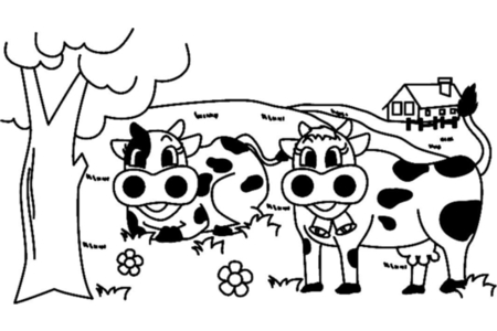 Dibujos para imprimir : Vaca 03 – 10 Doigts