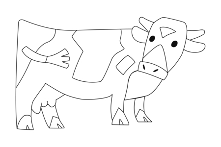 Dibujos para imprimir : Vaca 13 – 10 Doigts