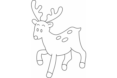 Dibujos para imprimir : Ciervo 01 – 10 Doigts