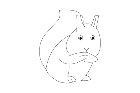 Printable coloring pages: Squirrel 02 – 10 Doigts