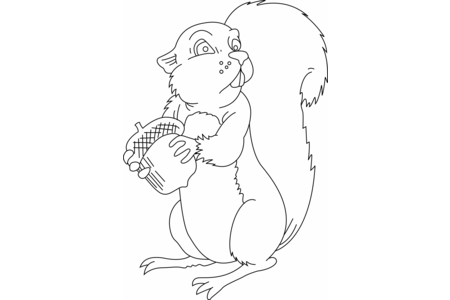 Printable coloring pages: Squirrel 04 – 10 Doigts