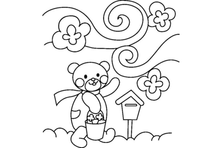 Printable coloring pages: Bear 003 – 10 Doigts
