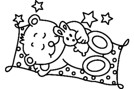 Printable coloring pages: Teddy Bear 038 – 10 Doigts
