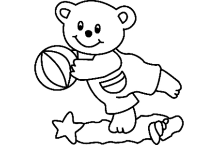 Printable coloring pages: Teddy Bear 043 – 10 Doigts