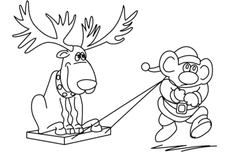 Printable coloring pages: Reindeer 07 – 10 Doigts