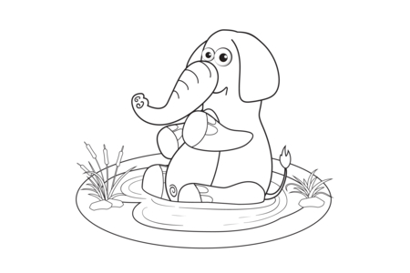 Printable coloring pages: Elephant14 – 10 Doigts