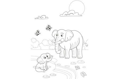 Printable coloring pages: Jungle-animals14 – 10 Doigts