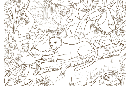 Dibujos para imprimir : Animales-selva4 – 10 Doigts