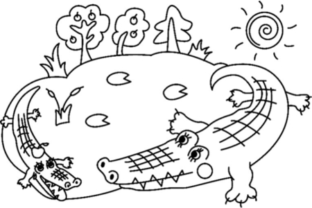 Dibujos para imprimir : Cocodrilo 01 – 10 Doigts