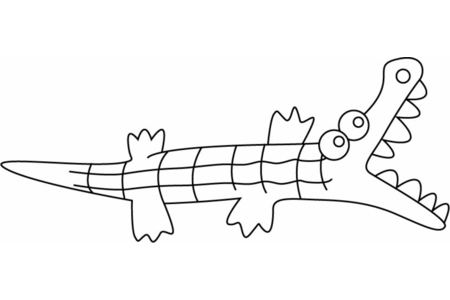 Printable coloring pages: Crocodile 04 – 10 Doigts