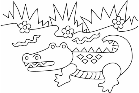 Dibujos para imprimir : Cocodrilo 05 – 10 Doigts