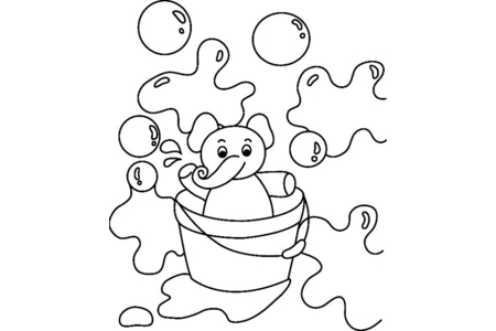Dibujos para imprimir : Elefante 01 – 10 Doigts