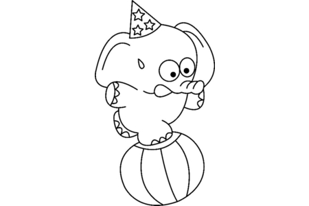 Printable coloring pages: Elephant 03 – 10 Doigts