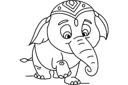 Dibujos para imprimir : Elefante 06 – 10 Doigts