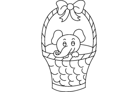 Printable coloring pages: Elephant 08 – 10 Doigts