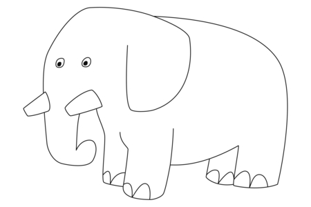 Dibujos para imprimir : Elefante 12 – 10 Doigts