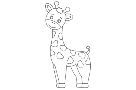 Dibujos para imprimir : Jirafa 05 – 10 Doigts