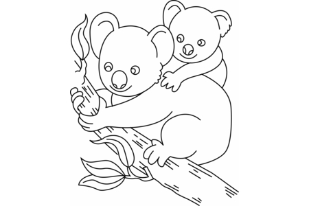 Printable coloring pages: Koala 01 – 10 Doigts