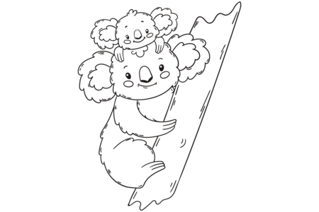 Dibujos para imprimir : Koala 02 – 10 Doigts