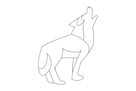 Printable coloring pages: Wolf 01 – 10 Doigts