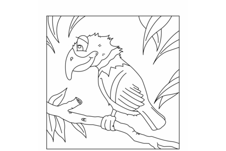 Printable coloring pages: Parrot 04 – 10 Doigts