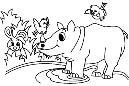 Dibujos para imprimir : Rinoceronte01 – 10 Doigts