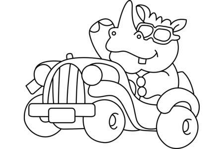 Dibujos para imprimir : Rinoceronte02 – 10 Doigts