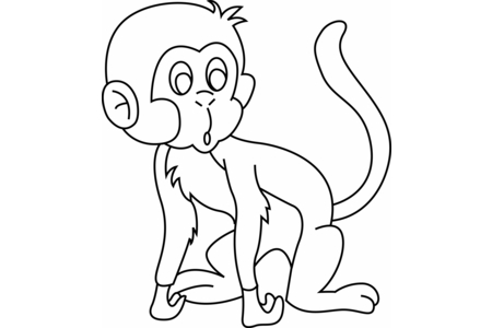 Printable coloring pages: Monkey01 – 10 Doigts